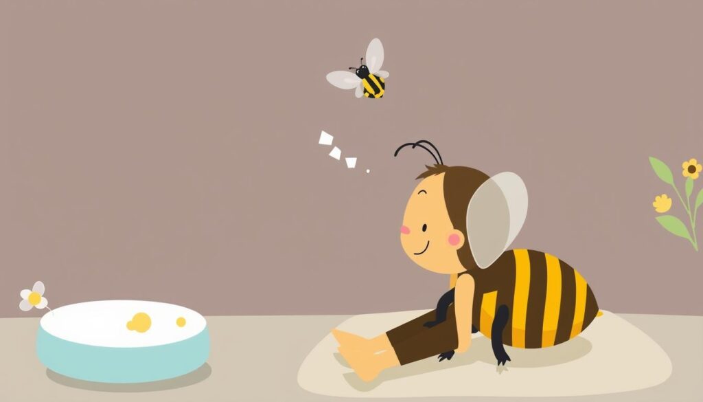 Ilustrasi anak yang sedang menjalani terapi tumbuh kembang di Bee Genius Ilustrasi anak yang sedang menjalani terapi tumbuh kembang di Bee Genius